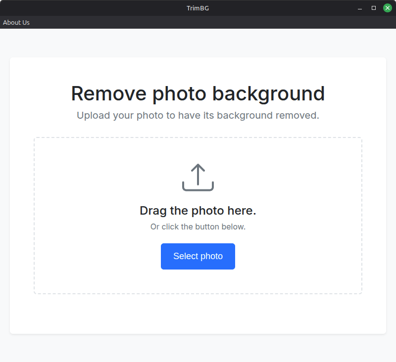 TrimBG Remove photo background - User interface
